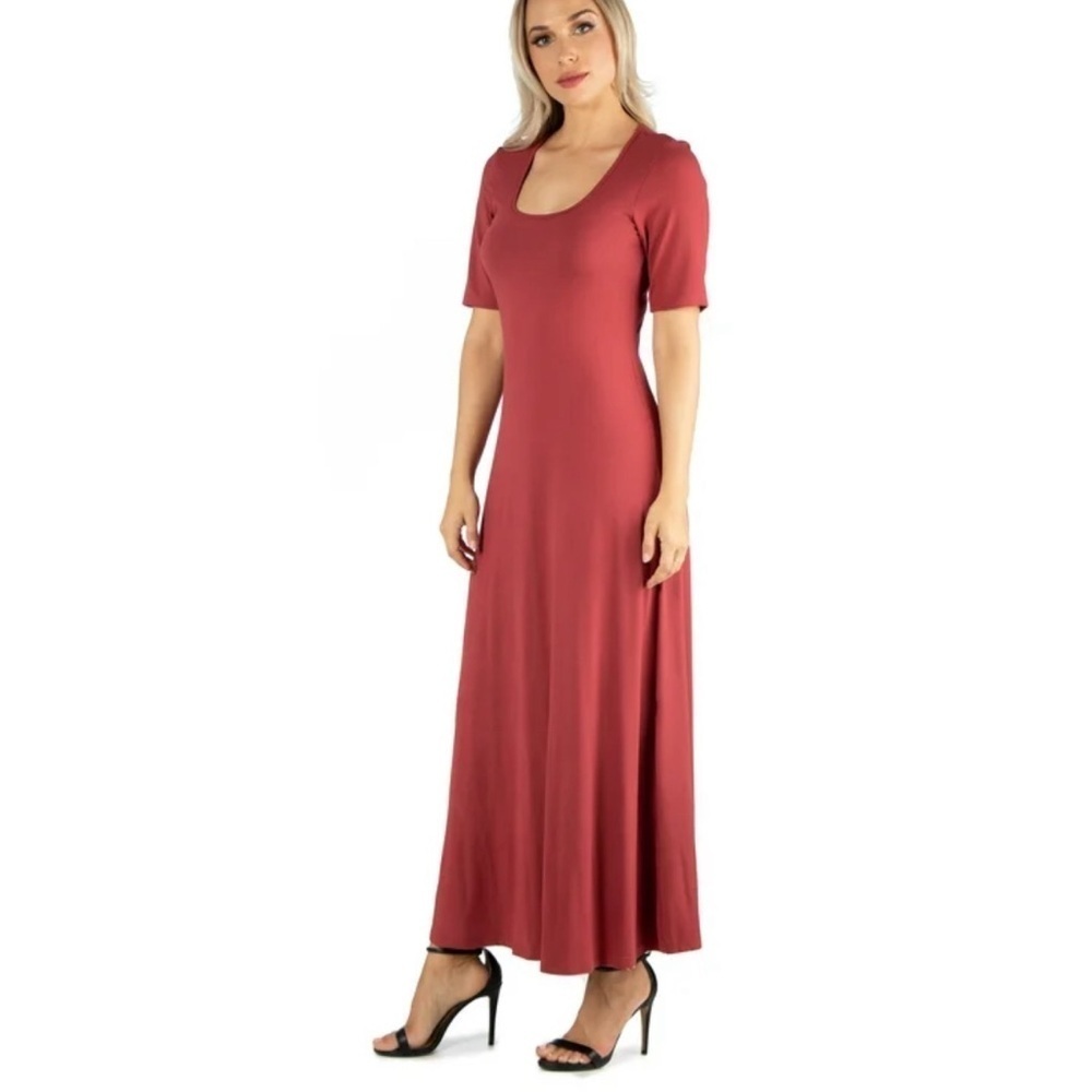 24 sevenElegant Red Maxi Dress